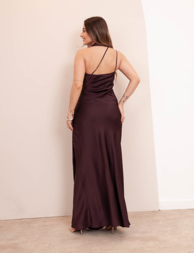 Vestido Veronica Cetim Roxo