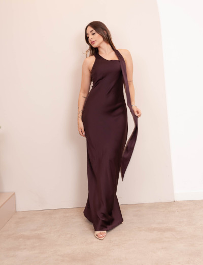 Vestido Veronica Cetim Roxo