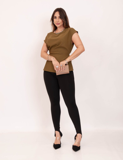 Blusa Crepe Drapeada Verde