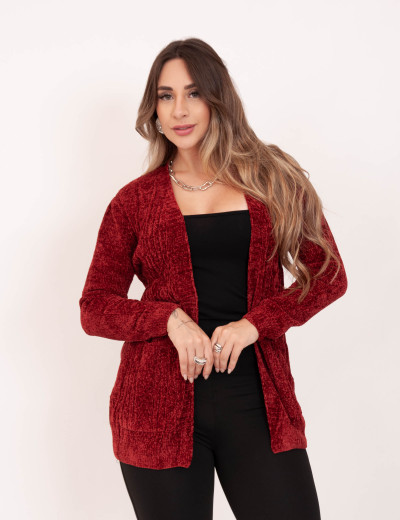 Cardigan Tricot Mousse  Vinho
