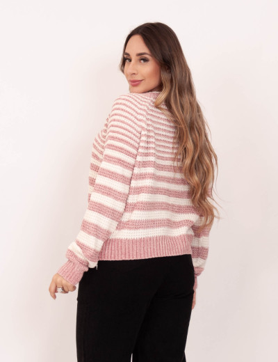 Tricot Mousse Listrado Rose