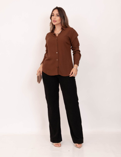 Camisa Nora Botões Marrom