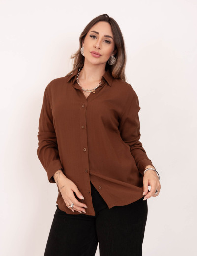 Camisa Nora Botões Marrom