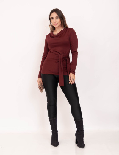 Blusa Deise Amarração Vinho