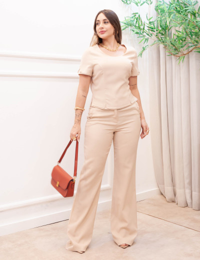 Cropped Marant Manga Bege