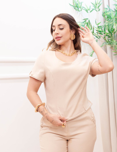 Cropped Marant Manga Bege