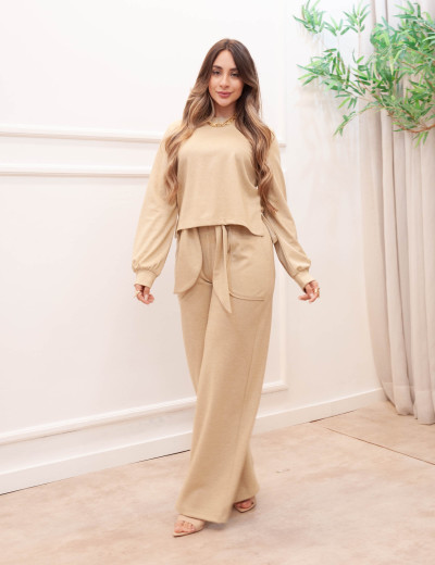 Blusa Paola Moletinho Bege