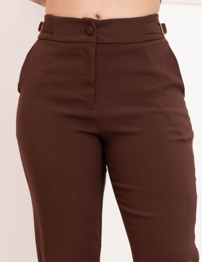Calça Reta Fivela Marrom