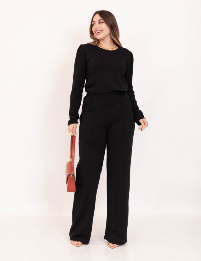 Conjunto Bia Moletinho Preto