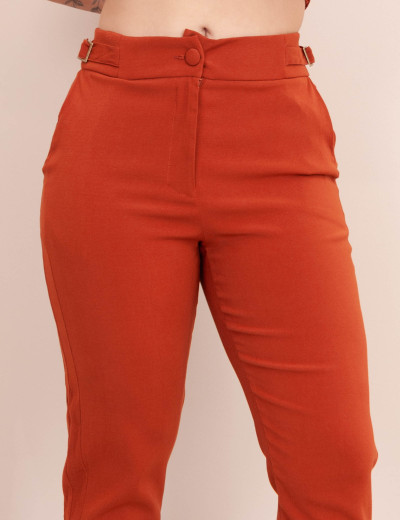 Calça Reta Fivela Ferrugem