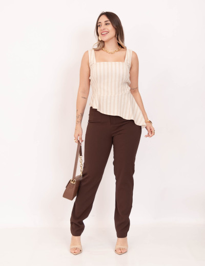 Blusa Assimétrica Bojo Bege