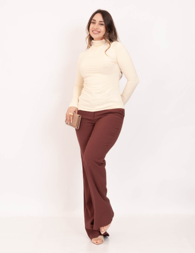 Blusa Franzido Gola Creme