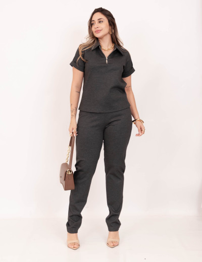 Blusa Ritz Polo Grafite