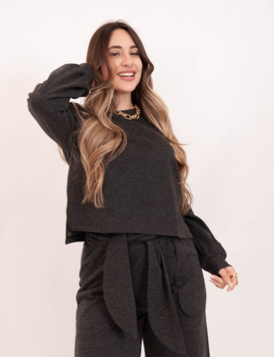 Blusa Paola Moletinho Grafite