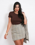 Blusa Gola Redonda Marrom