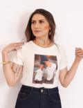 T-shirt Aplique Tênis Off