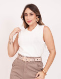 Blusa Tricot Rendada Off
