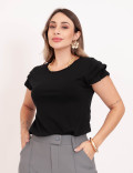 Blusa Manga Babadinho Preto