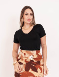 Blusa Básica Decote V Preto