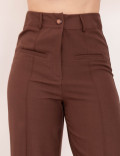 Calça Pantalona Lapela Marrom