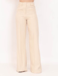 Calça Pantalona Lapela Bege