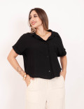 Camisa Cropped Visco  Preto