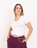 Blusa Básica Decote V Branco