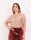 Camisa Cropped Visco Nude