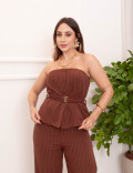 Blusa Luara Risca Marrom