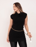 Mini Vest Tricot Preto