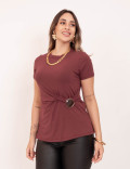Blusa Viscolycra Fivela Vinho