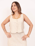Colete Beatriz Viscolinho Cru