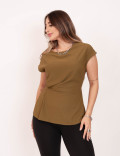 Blusa Crepe Drapeada Verde