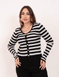 Blusa Tricot Listras Preto