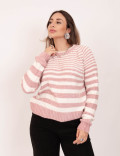 Tricot Mousse Listrado Rose