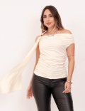 Blusa Ohana Drapeado Creme