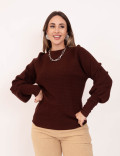 Tricot Lorena Texturizado Marrom