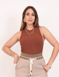 Blusa Tricot Modal Caramelo