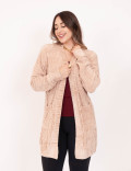 Cardigan Tricot Suede Bege