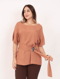 Blusa Viscose Faixa Nude