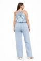 Blusa Cava Americana Abstrato Azul