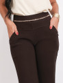  Calça Cigarrete Helanca Marrom