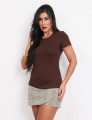 Blusa Gola Redonda Marrom