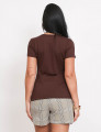 Blusa Gola Redonda Marrom