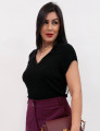 Blusa Polo Tricot Preto