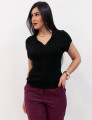 Blusa Polo Tricot Preto