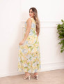 Vestido Serena Tule Floral Amarelo