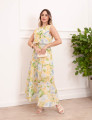 Vestido Serena Tule Floral Amarelo