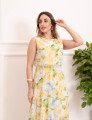 Vestido Serena Tule Floral Amarelo