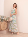 Vestido Serena Tule Floral Azul